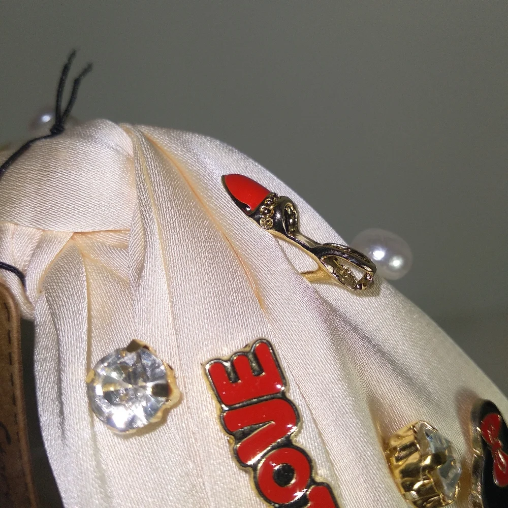 Embellished Lover Of Shoes & Fashion Cream Headband